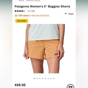 PATAGONIA SHORTS - size Large, color Orange